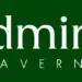 Admiral Taverns logo in white on a dark green background.